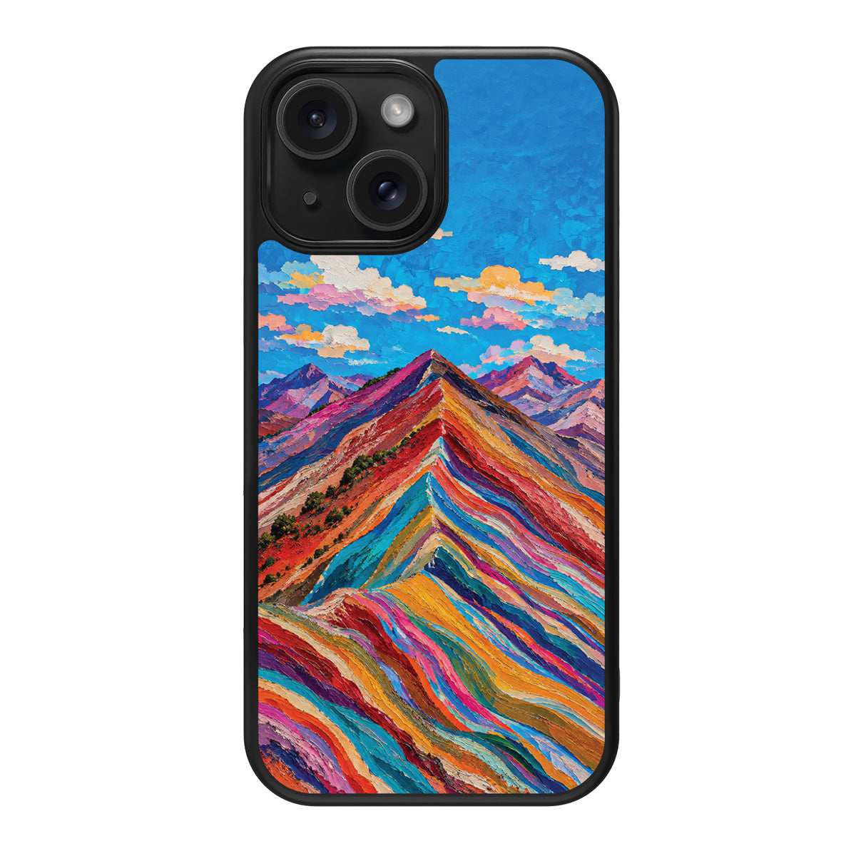 Spectrum Ridge design back view – iPhone 14 Plus case