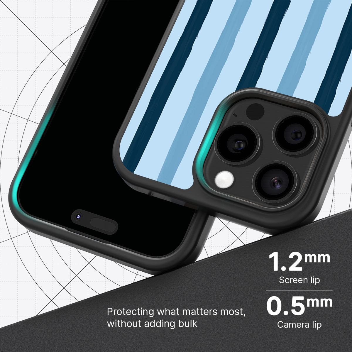 Blue Watercolor Stripes - iPhone 14 Pro Case #case type_core (magsafe), #case type_core (non magsafe)