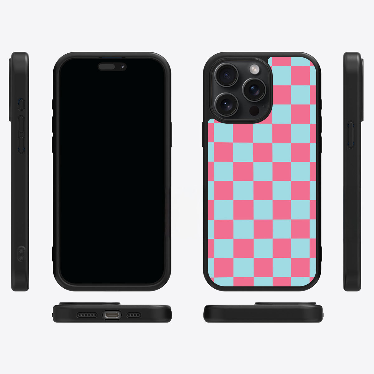 Blue Checkered Designer iPhone 14 Pro Case – Candy Floss | MagSafe