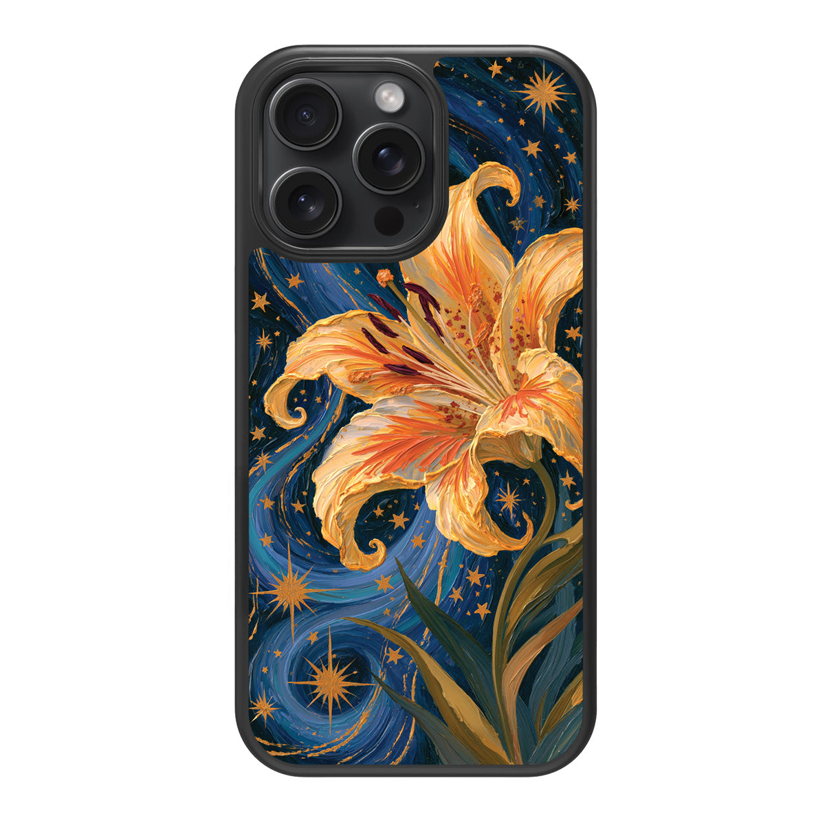 Celestial Bloom design back view – iPhone 14 Pro case