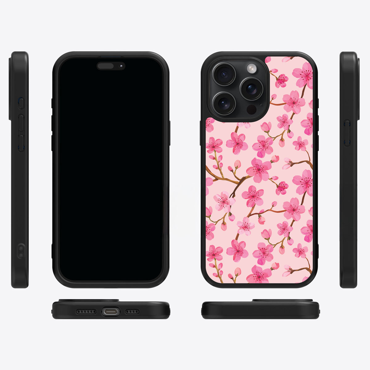 Cherry Blossom iPhone 14 Pro case cover – multi-angle view