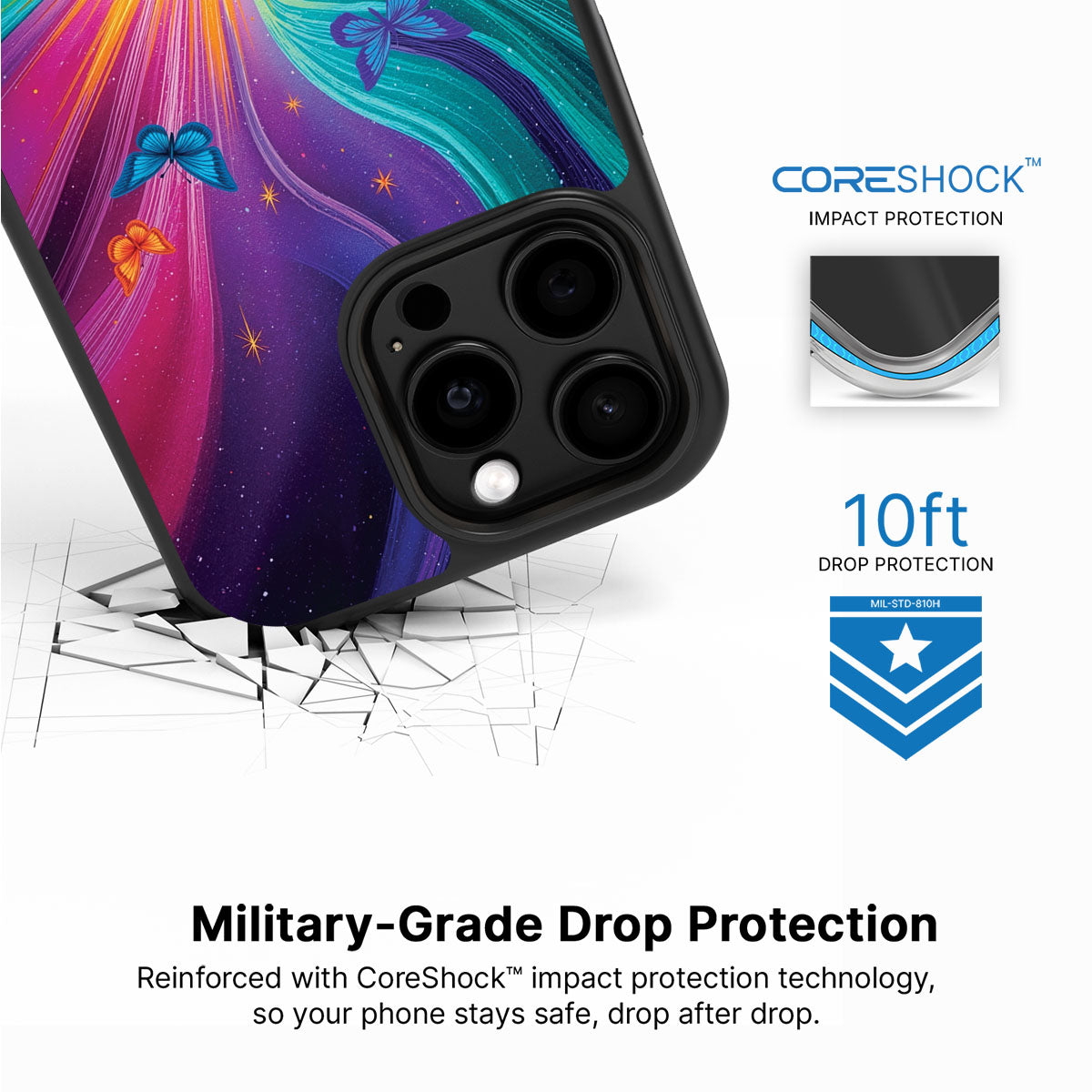 Galaxy Designer iPhone 14 Pro Case – Cosmic Aura | MagSafe