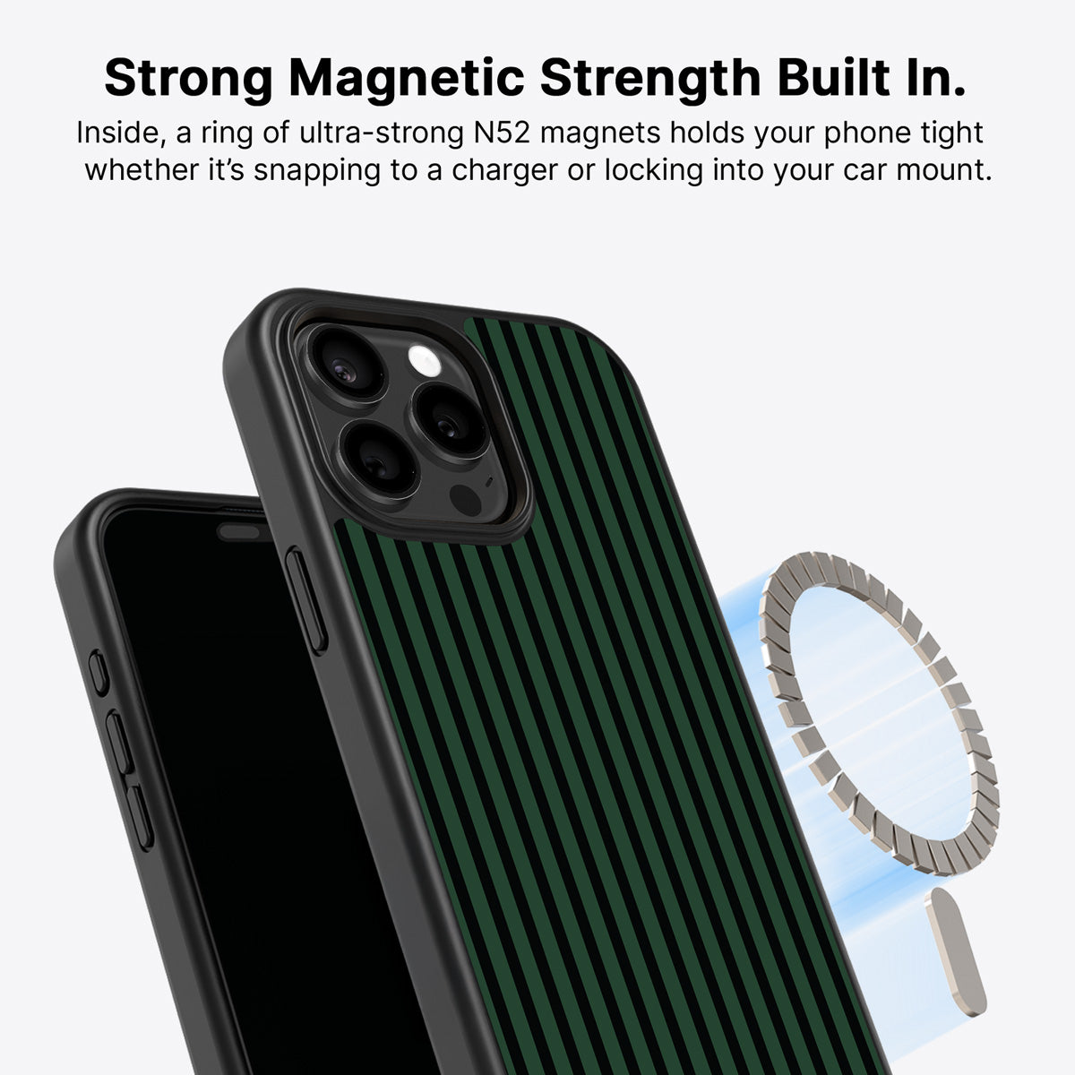 Green Stripe iPhone 14 Pro Case – Jungle Rule | MagSafe