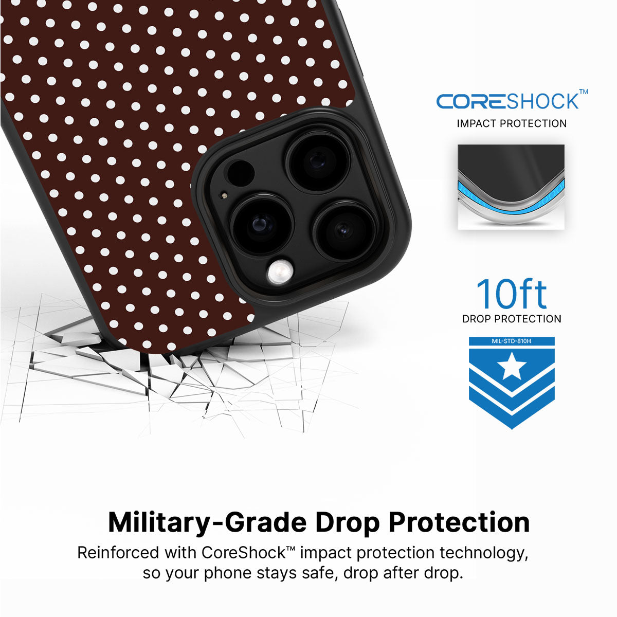 Milk Chocolate iPhone 14 Pro case with drop protection
