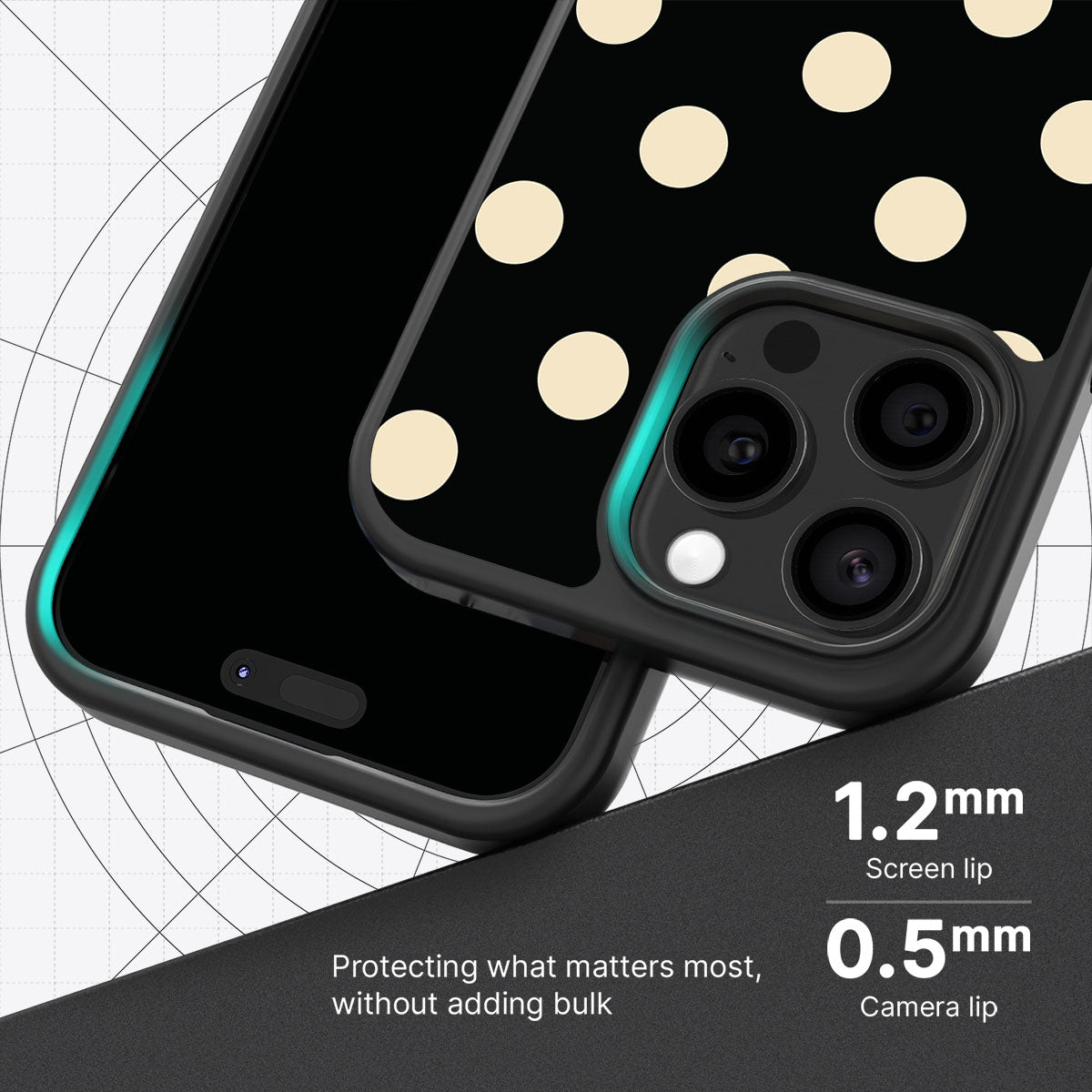 Noir Cream slim iPhone 14 Pro phone case