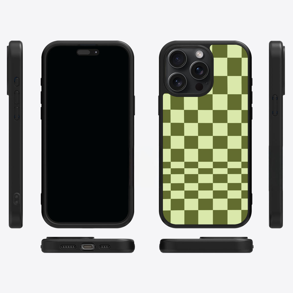 Olive Meadow iPhone 14 Pro case cover – multi-angle view