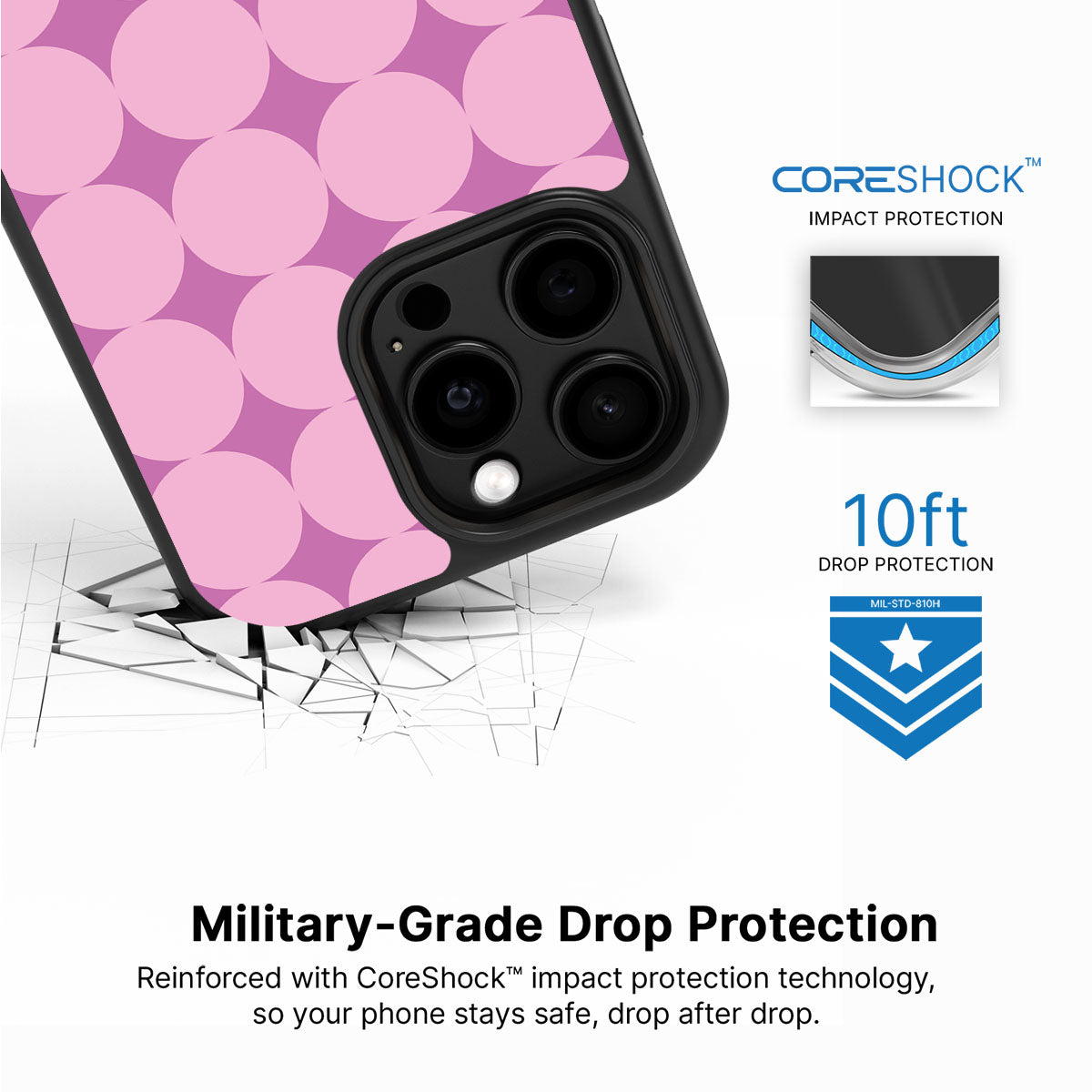 Rose Garden iPhone 14 Pro case with drop protection