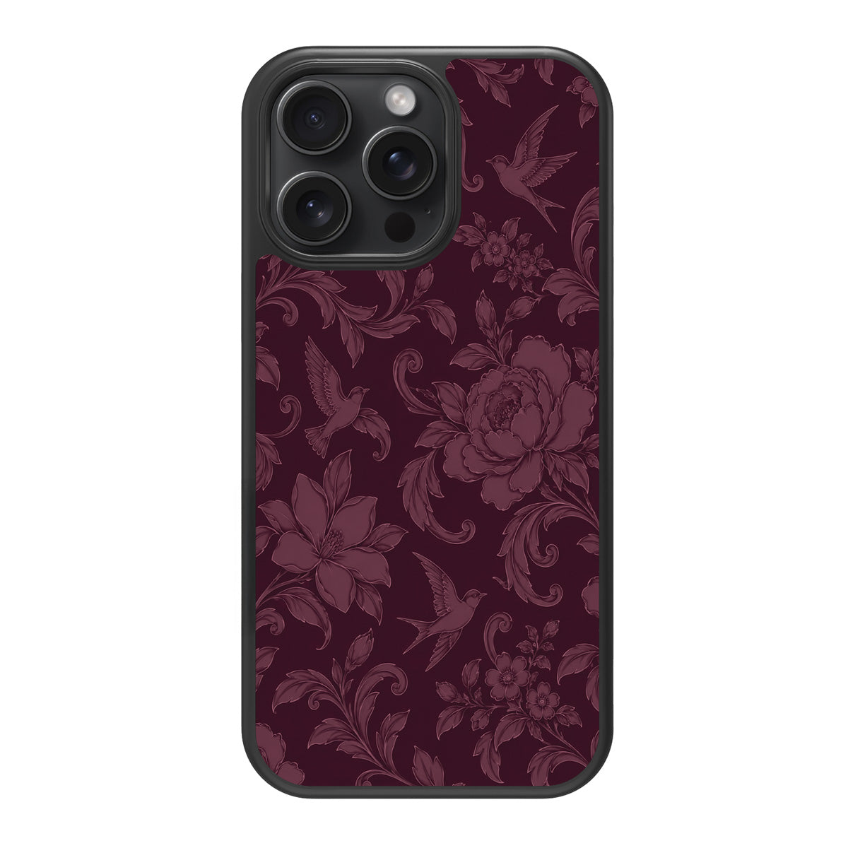 Swallow Damask design back view – iPhone 14 Pro case