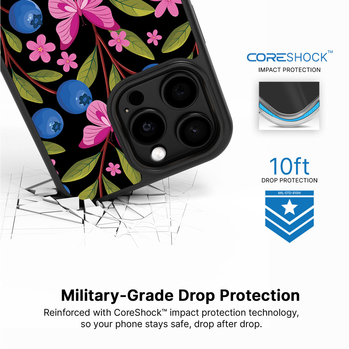 Blueberry Butterflies - iPhone 14 Pro Max Case #case type_core (magsafe), #case type_core (non magsafe)