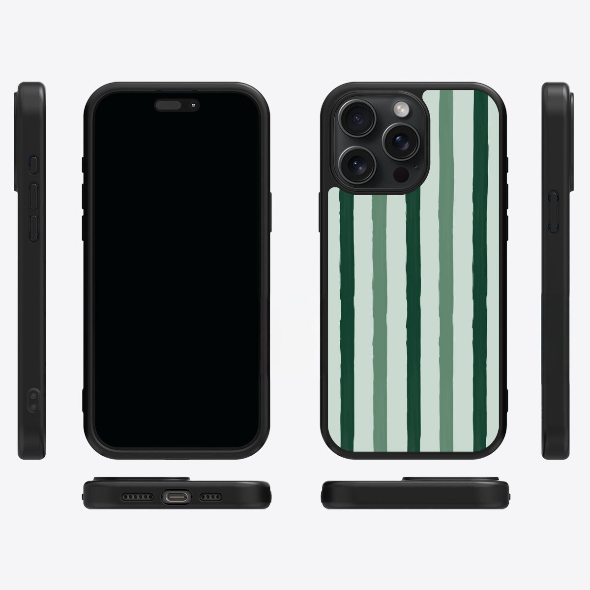 Green Watercolor Stripes - iPhone 14 Pro Max Case #case type_core (magsafe), #case type_core (non magsafe)