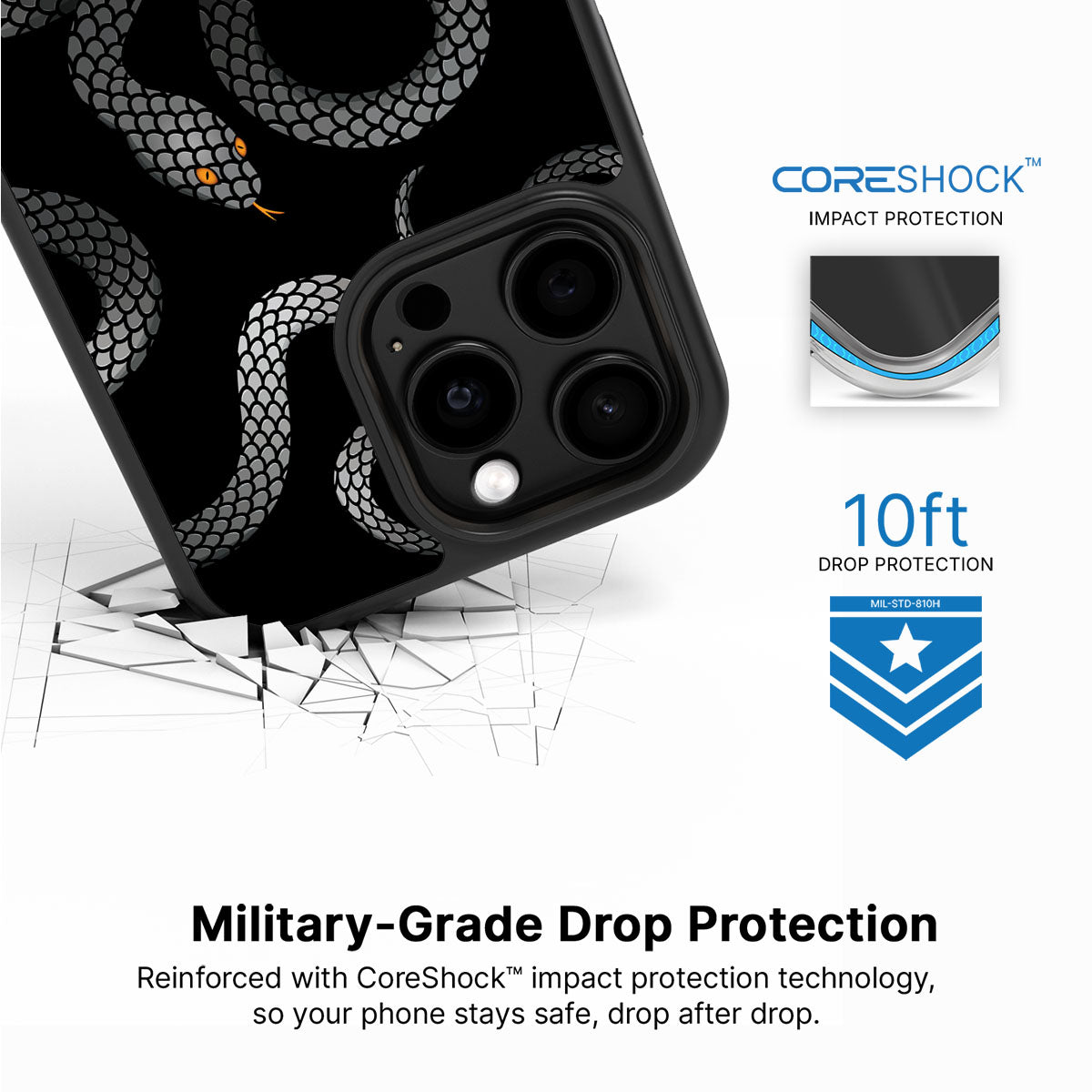 Noir Serpent - iPhone 14 Pro Max Case #case type_core (magsafe), #case type_core (non magsafe)