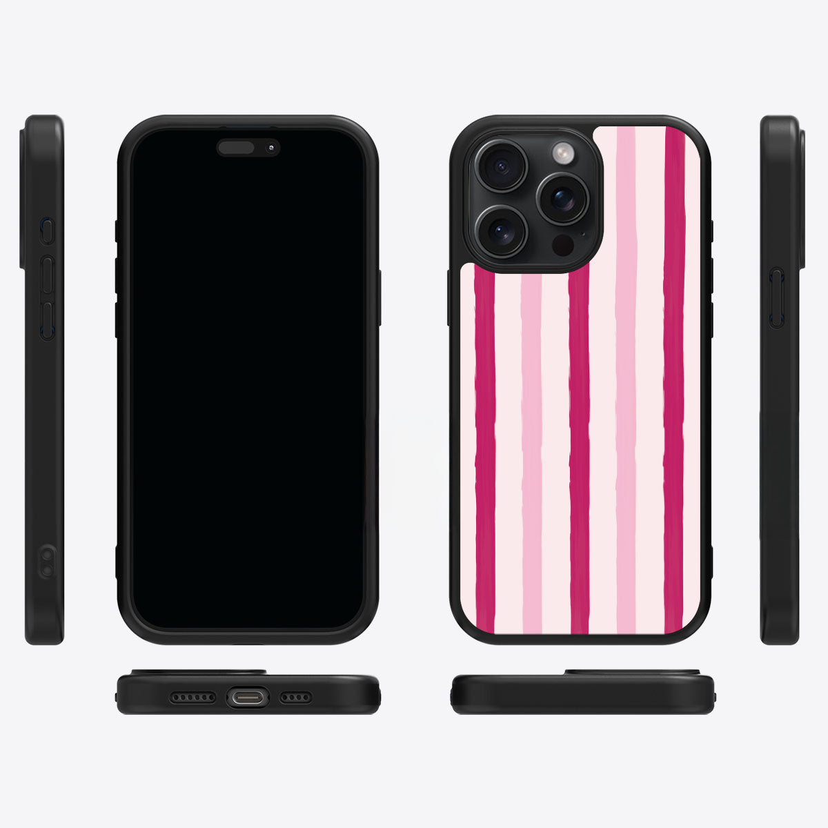 Pink Watercolor Stripes - iPhone 14 Pro Max Case #case type_core (magsafe), #case type_core (non magsafe)