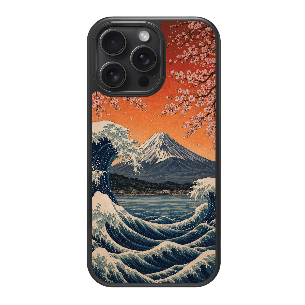 Sakura Coast design back view – iPhone 14 Pro Max case