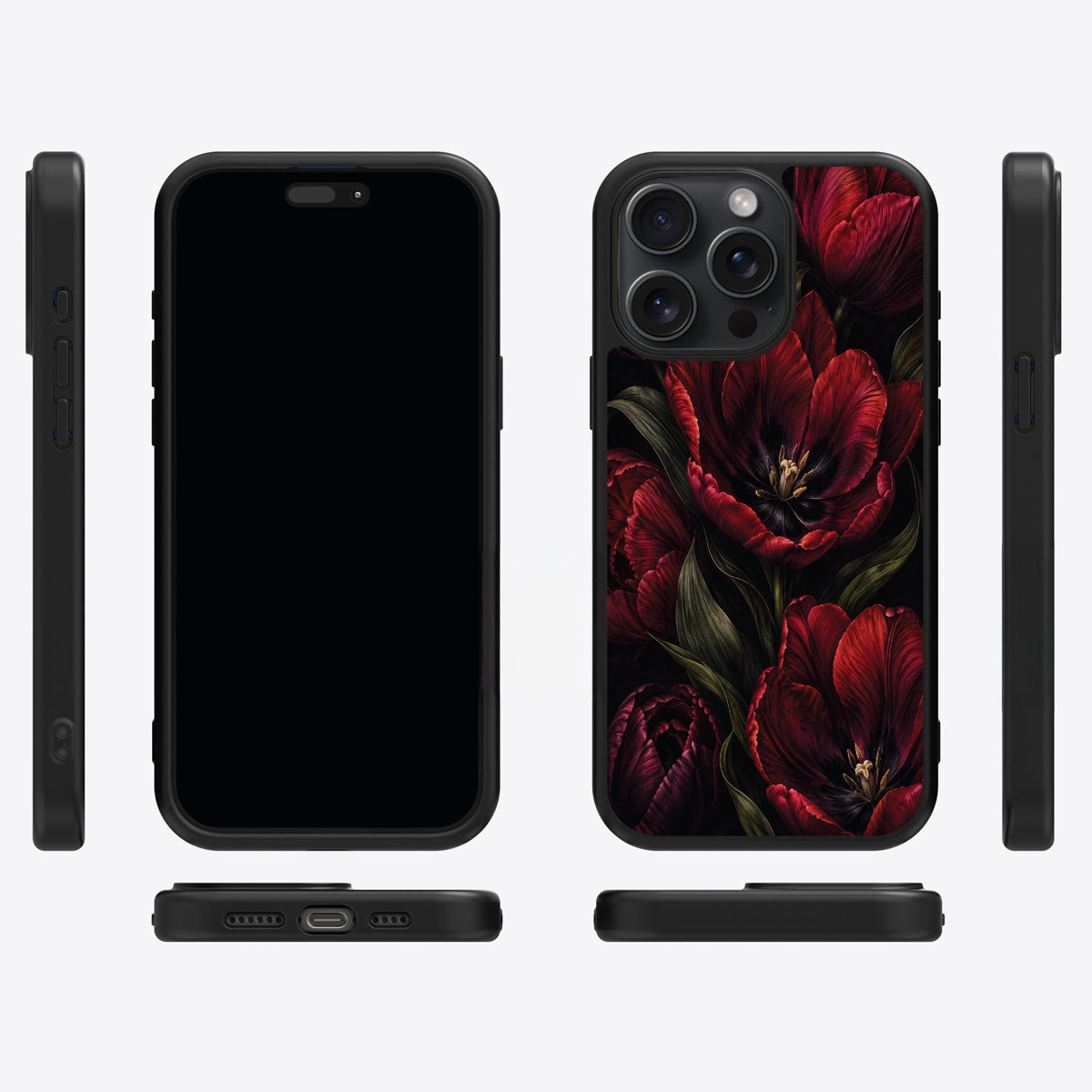 Scarlet Hour iPhone 14 Pro Max case cover – multi-angle view