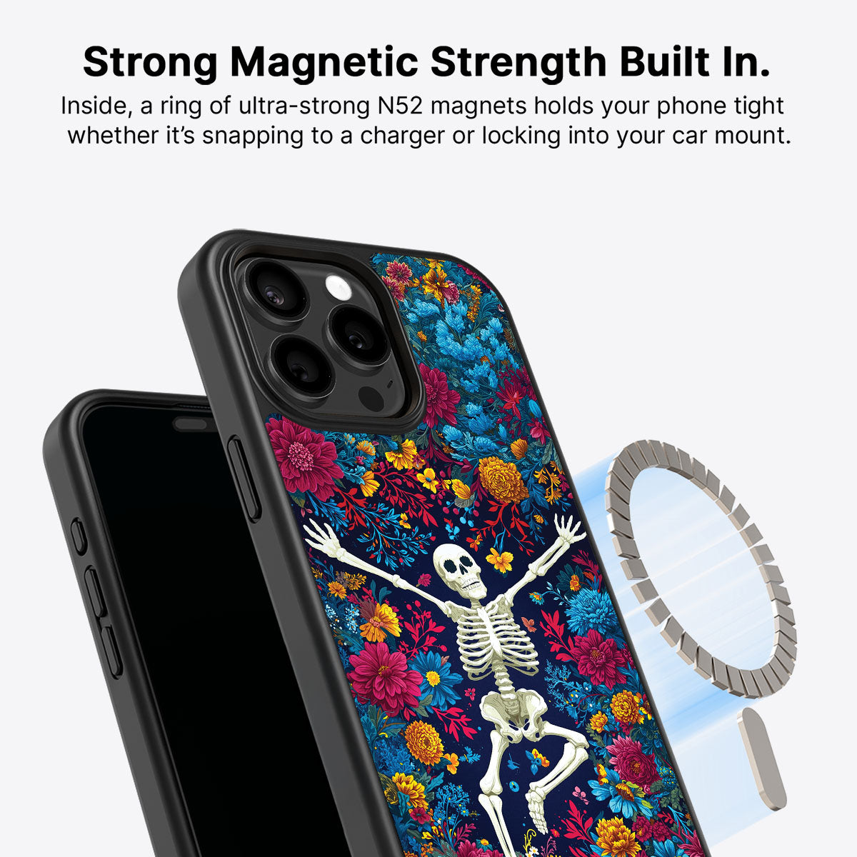 Floral Designer iPhone 14 Pro Max Case – Skeleton Garden | MagSafe