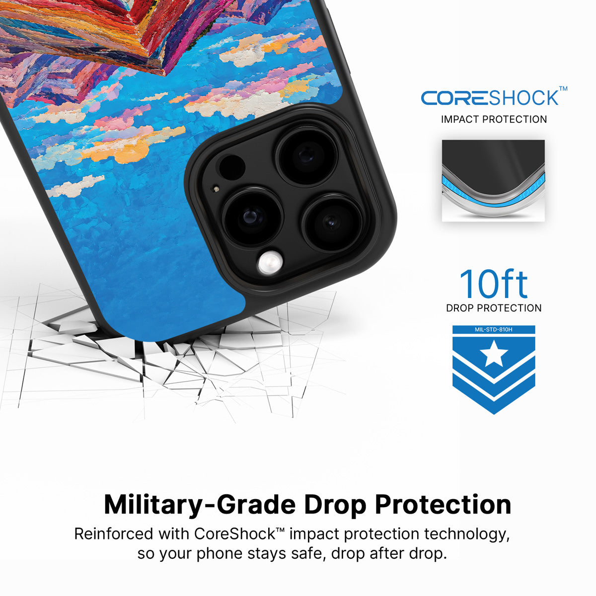 Spectrum Ridge iPhone 14 Pro Max case with drop protection