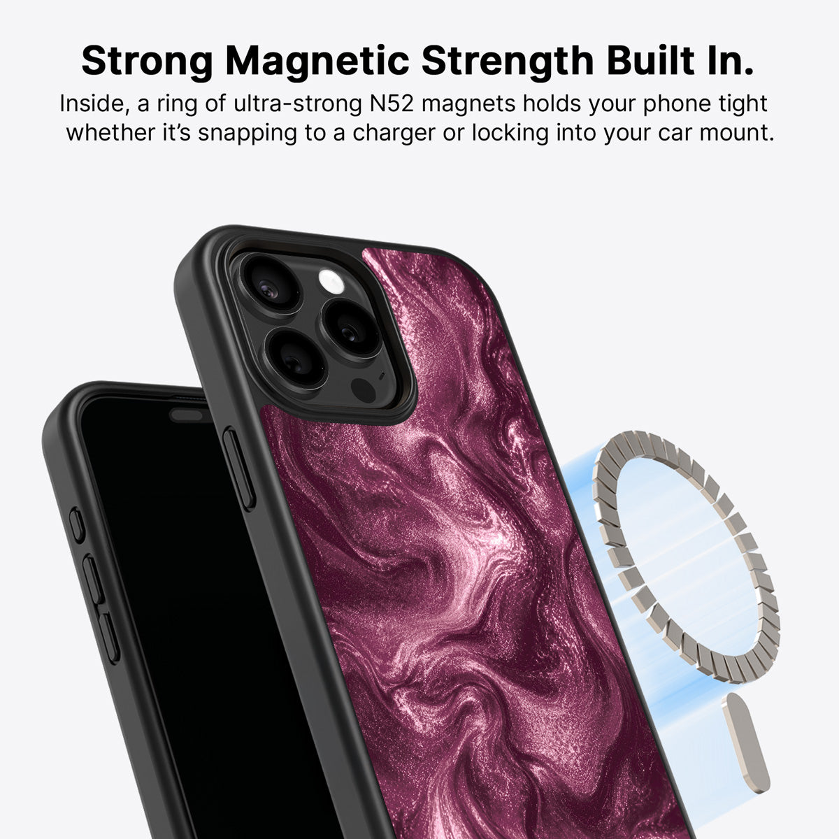 iPhone 14 Pro Max MagSafe case – Wine Shimmer design