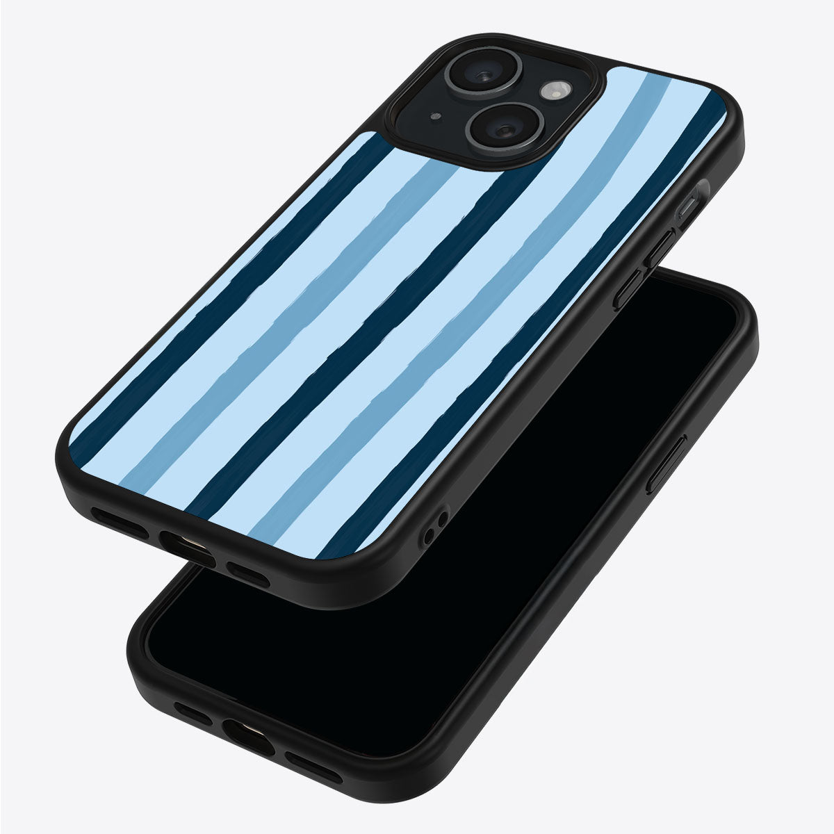 Blue Watercolor Stripes - iPhone 15 Case #case type_core (magsafe), #case type_core (non magsafe)