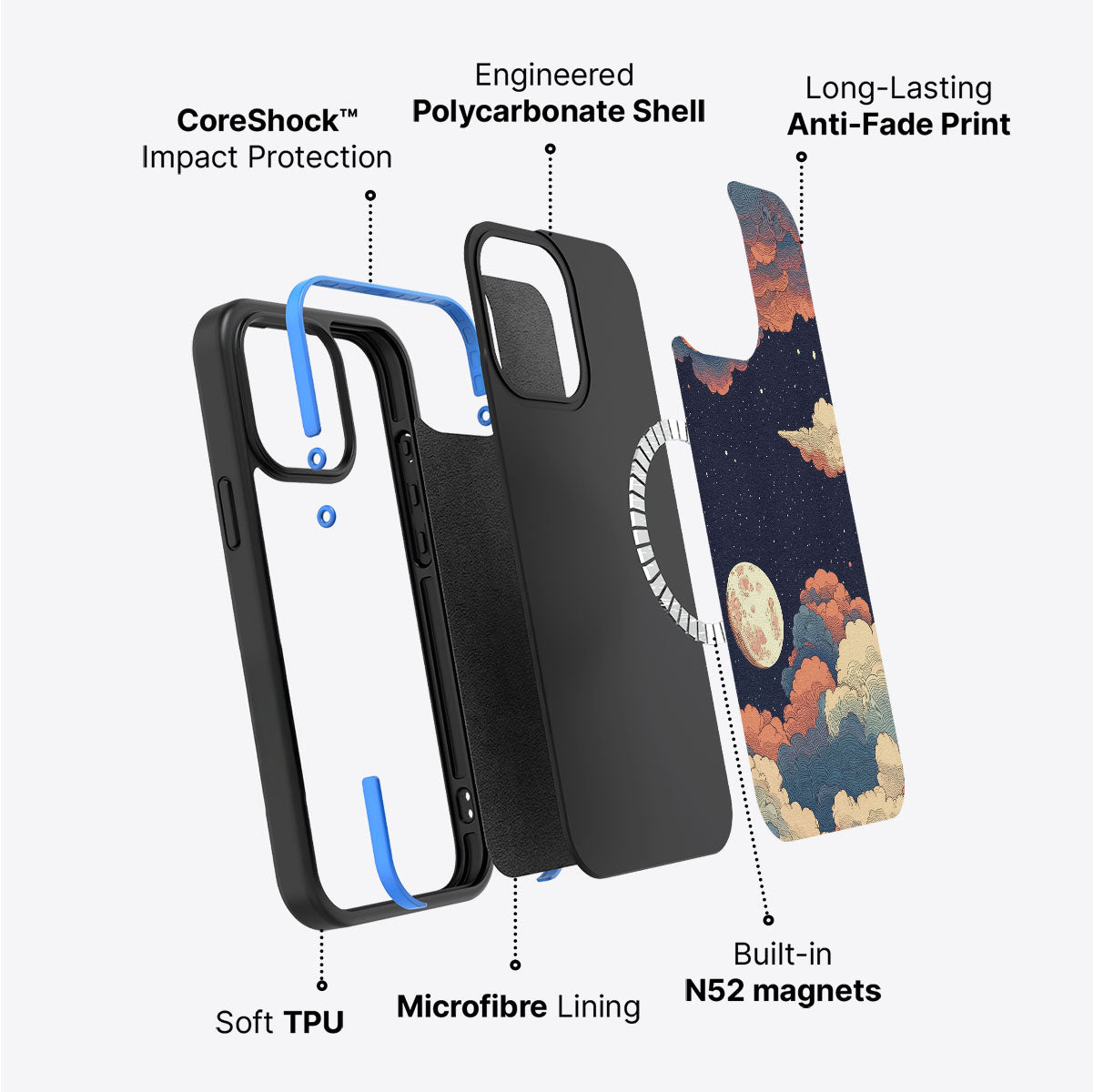 Blushed Moon - iPhone 15 Case #case type_core (magsafe)