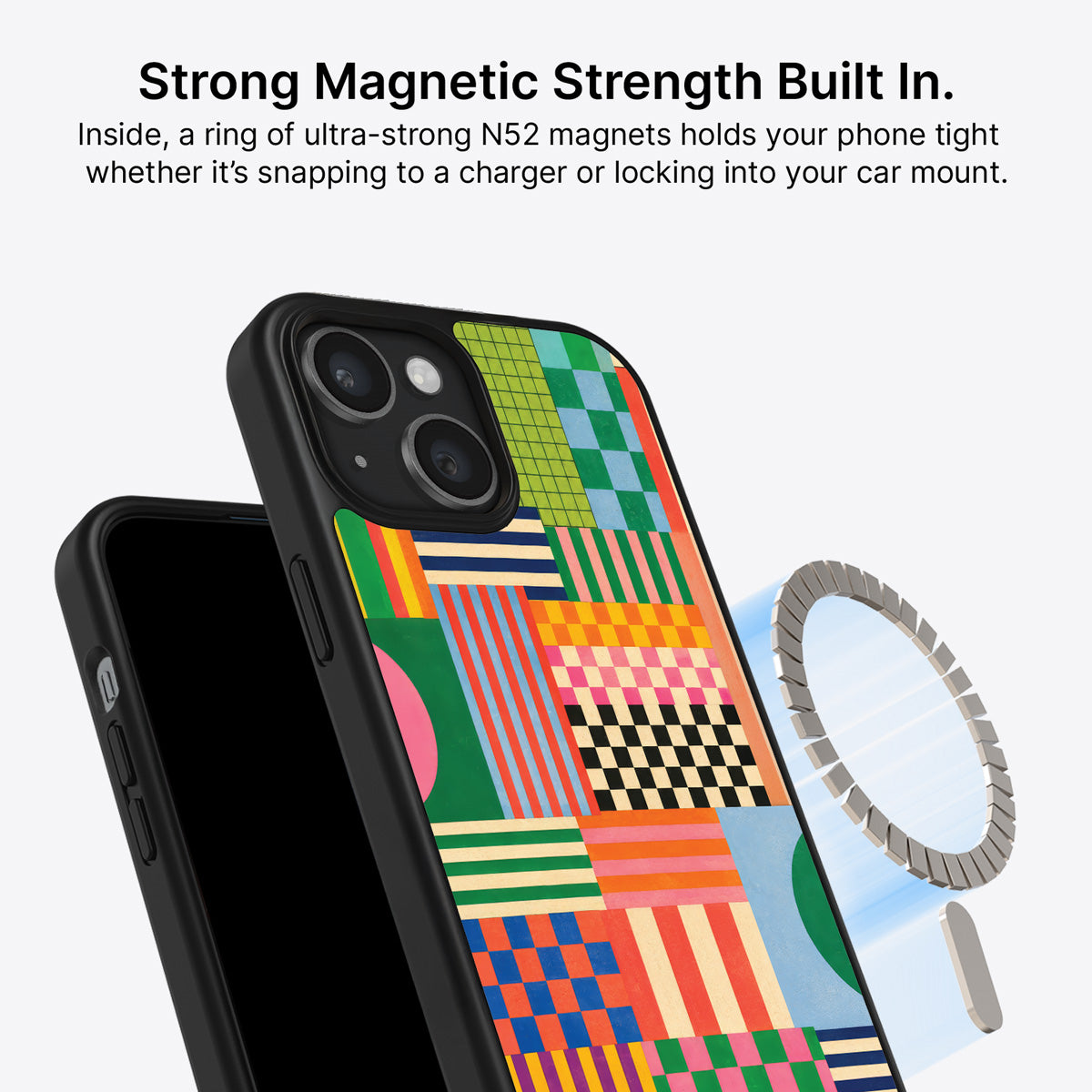 iPhone 15 MagSafe case – Carnival Quilt design