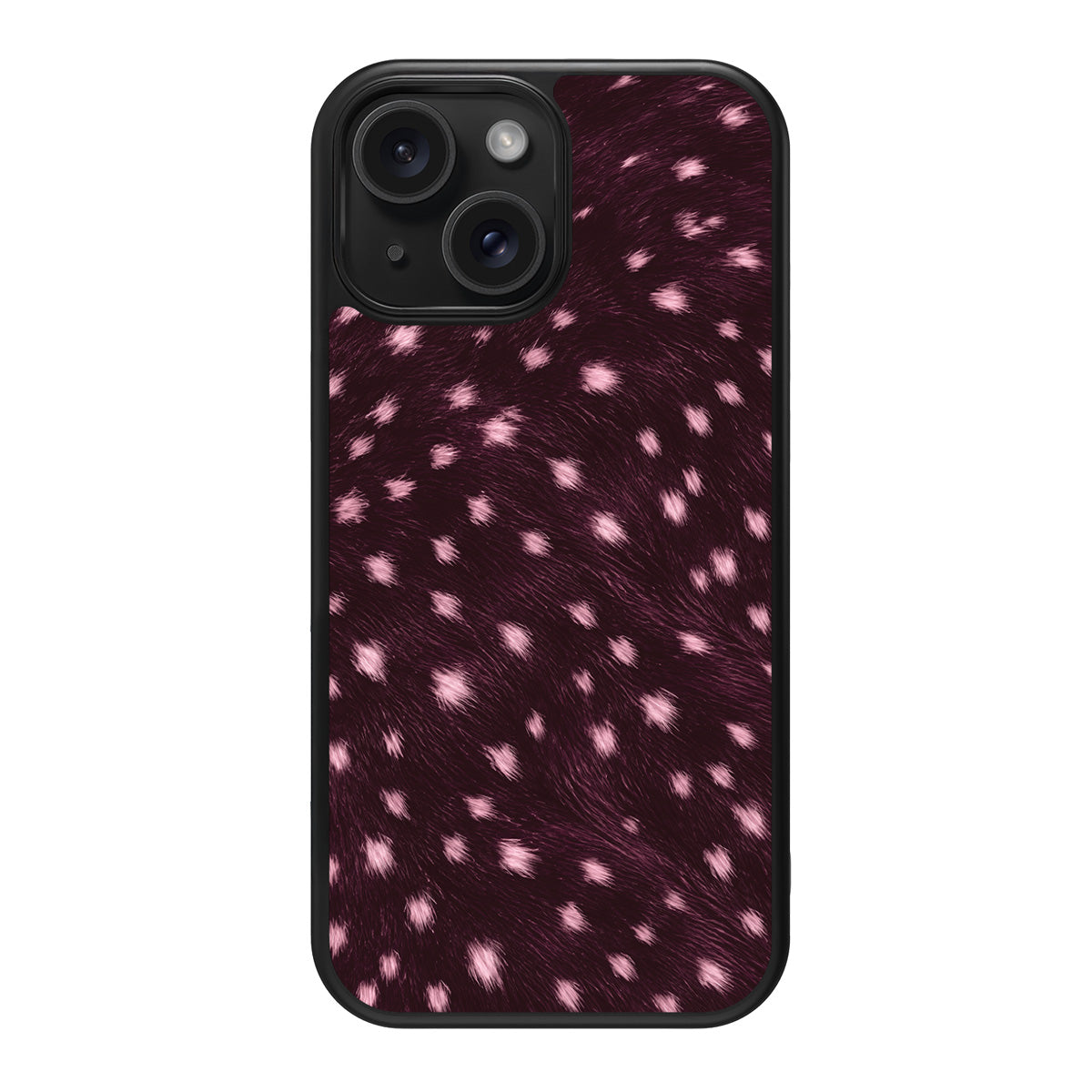 Fawn Spots design back view – iPhone 15 case