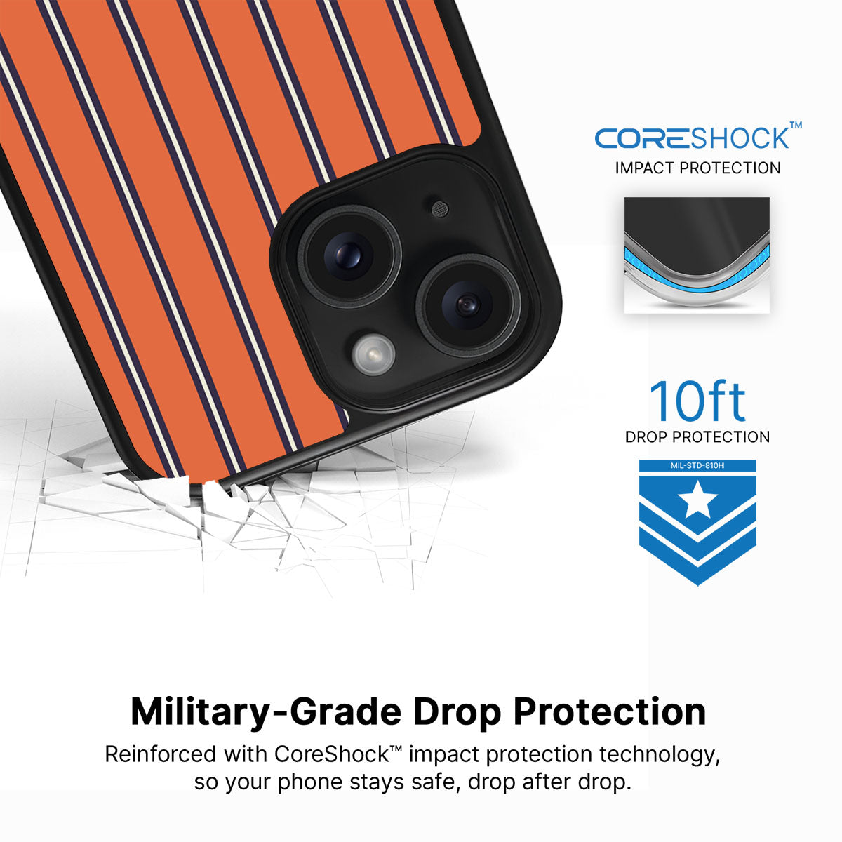 Flared Orange - iPhone 15 Case #case type_core (magsafe), #case type_core (non magsafe)