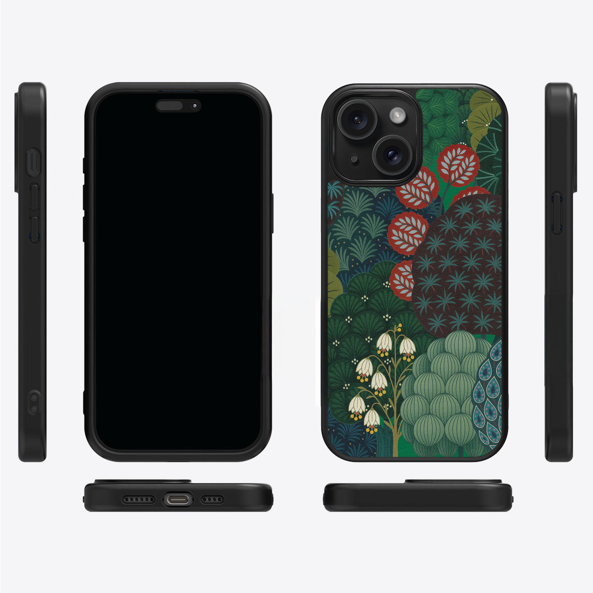 Flourishing Forests iPhone 15 case cover – multi-angle view