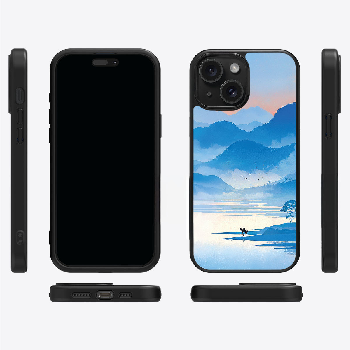 Globe Trotter iPhone 15 case cover – multi-angle view
