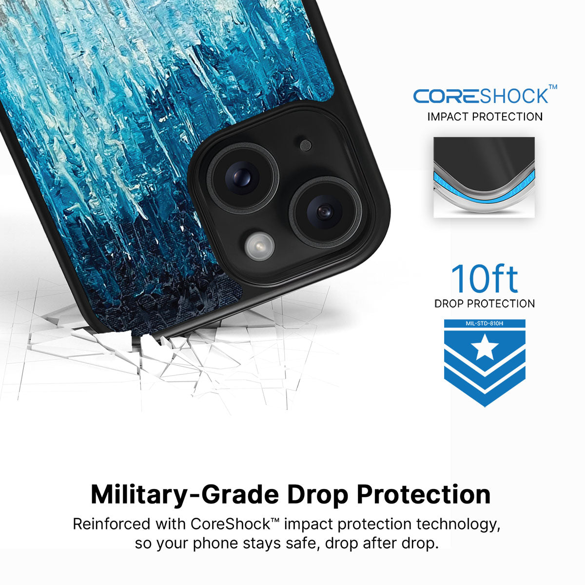 Impasto Tides - iPhone 15 Case #case type_core (magsafe), #case type_core (non magsafe)