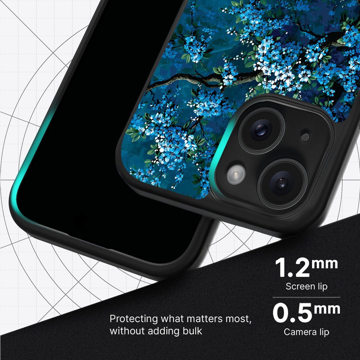 Moonlit Petals - iPhone 15 Case #case type_core (magsafe), #case type_core (non magsafe)