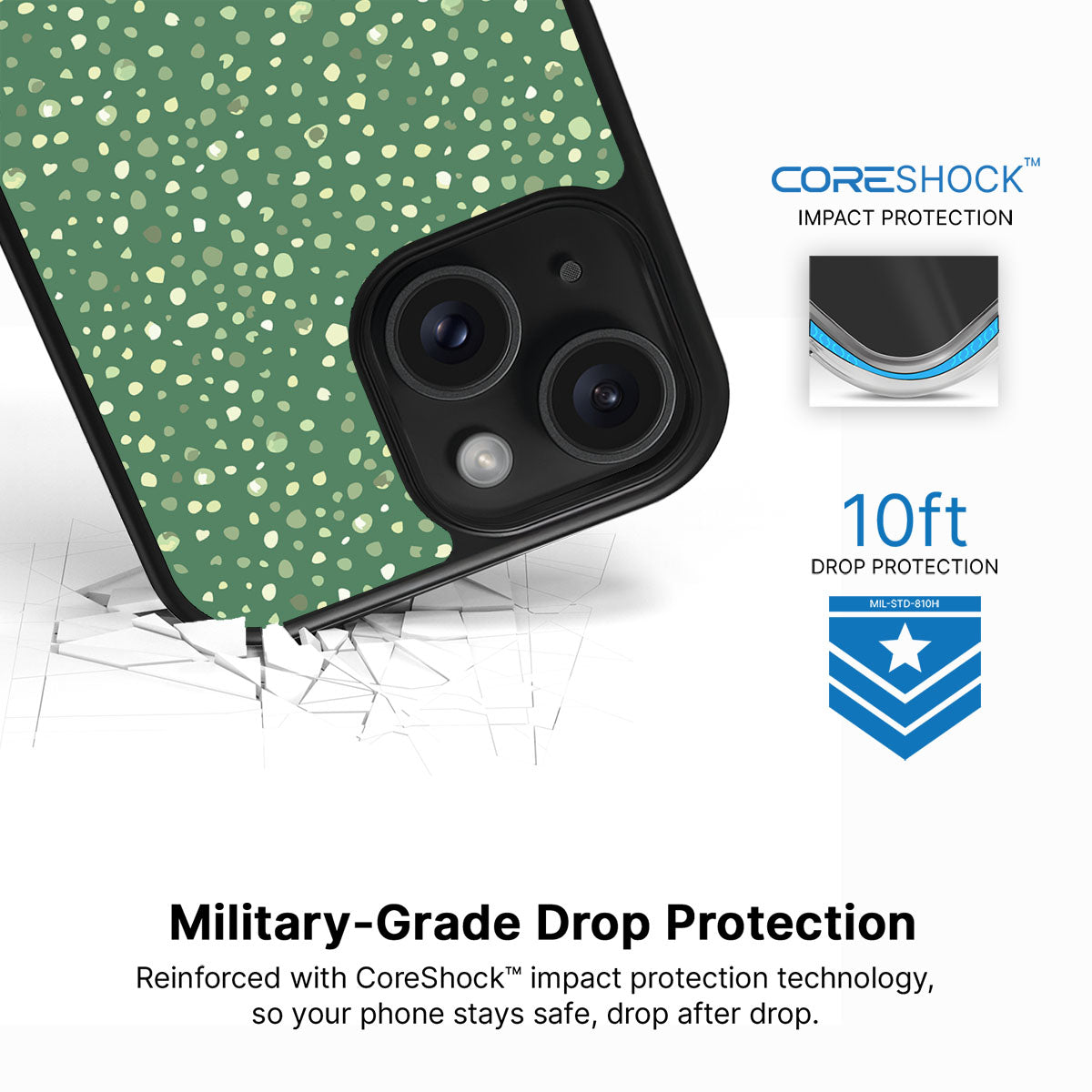 Moss Mosaic - iPhone 15 Case #case type_core (magsafe), #case type_core (non magsafe)