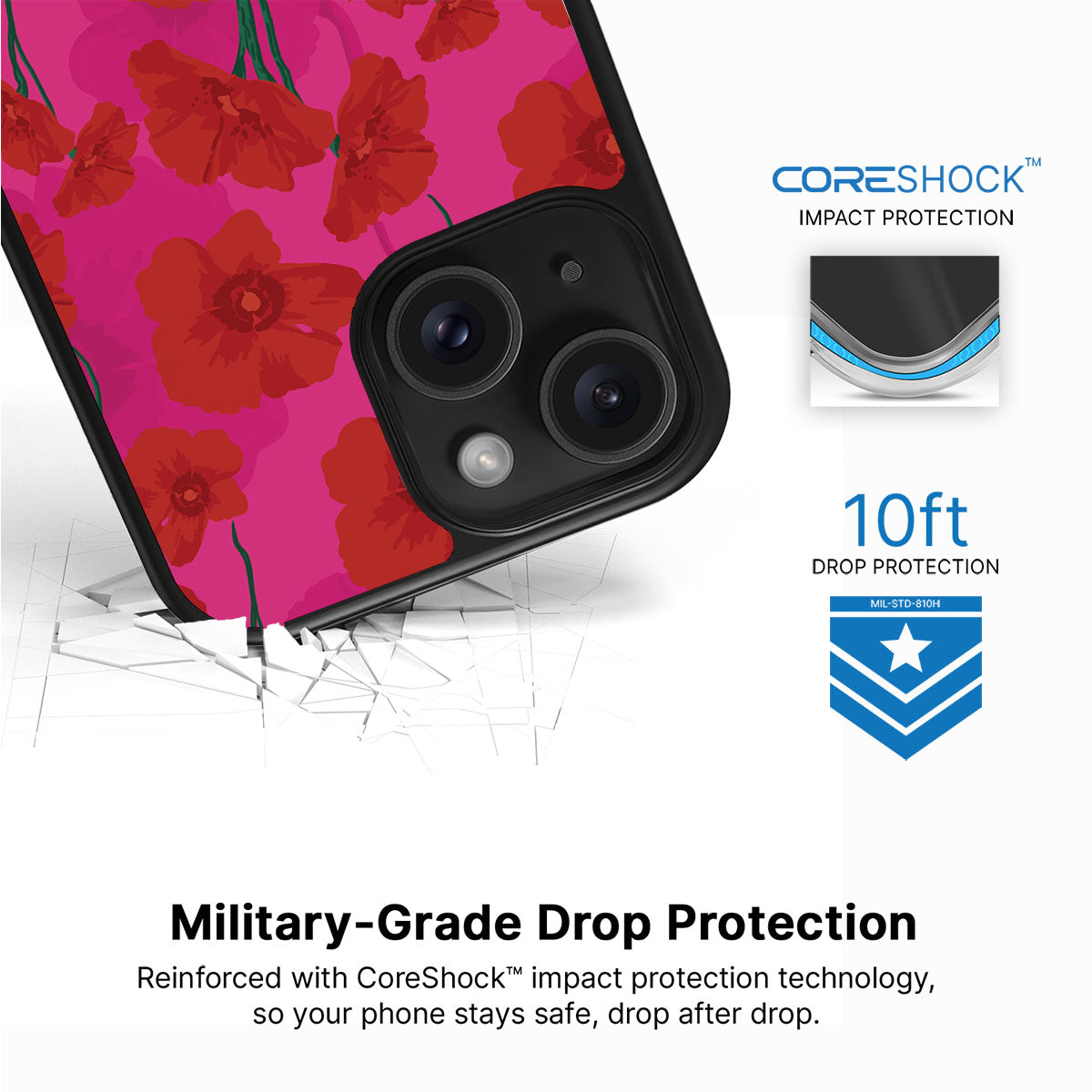 Pink Poppies - iPhone 15 Case #case type_core (magsafe), #case type_core (non magsafe)
