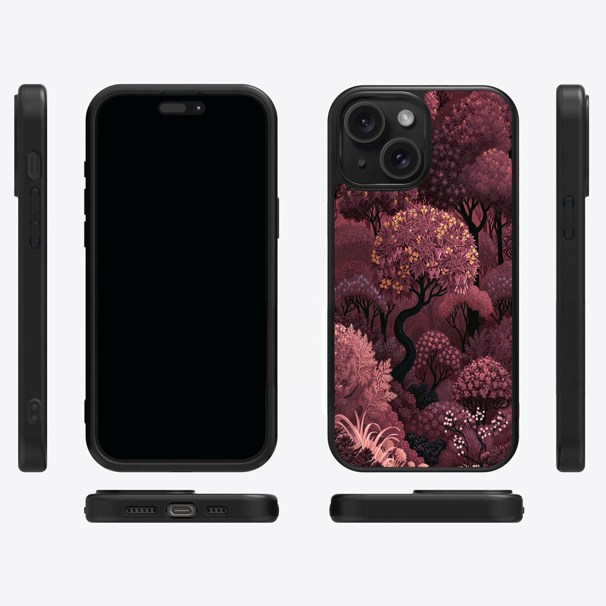 Velvet Reverie iPhone 15 case cover – multi-angle view