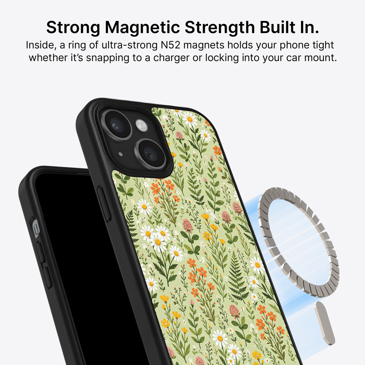 iPhone 15 MagSafe case – Wildflower Meadow design