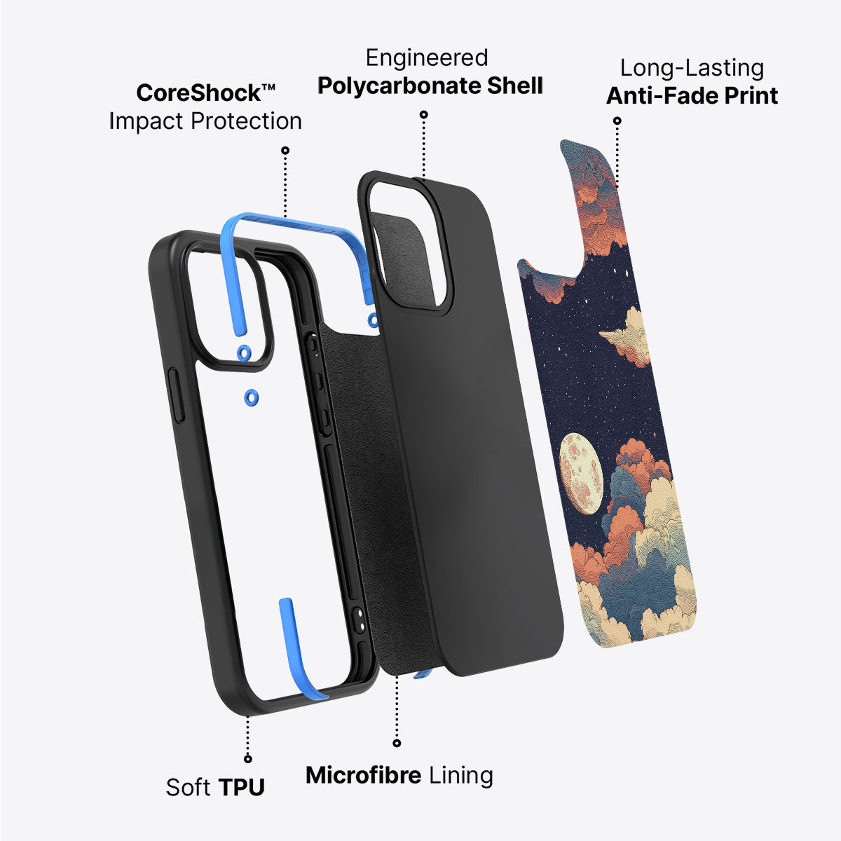 Blushed Moon - iPhone 15 Plus Case #case type_core (non magsafe)