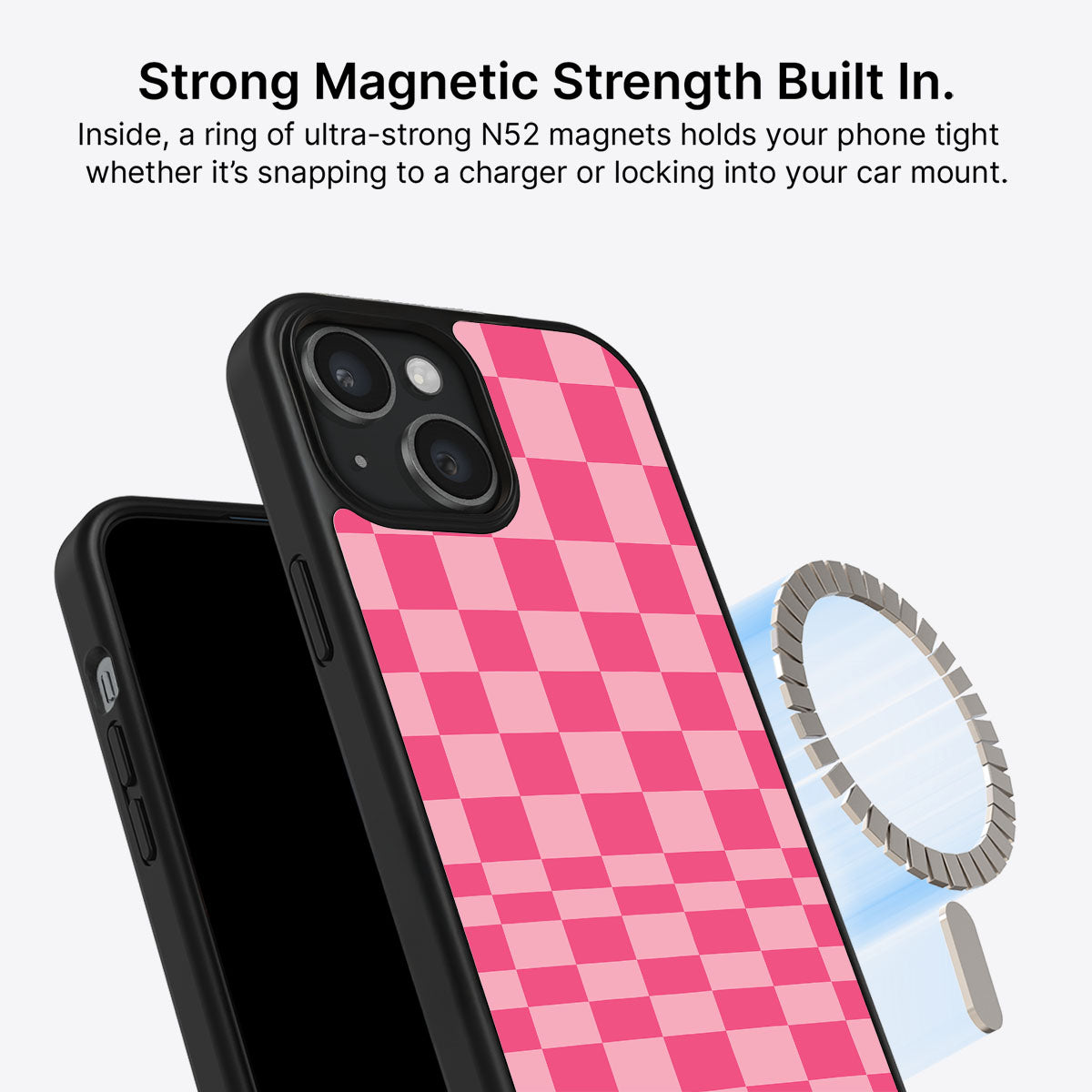iPhone 15 Plus MagSafe case – Candy Check design
