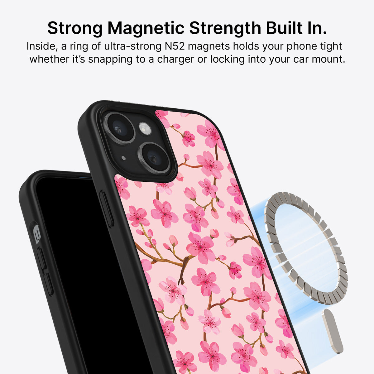 iPhone 15 Plus MagSafe case – Cherry Blossom design