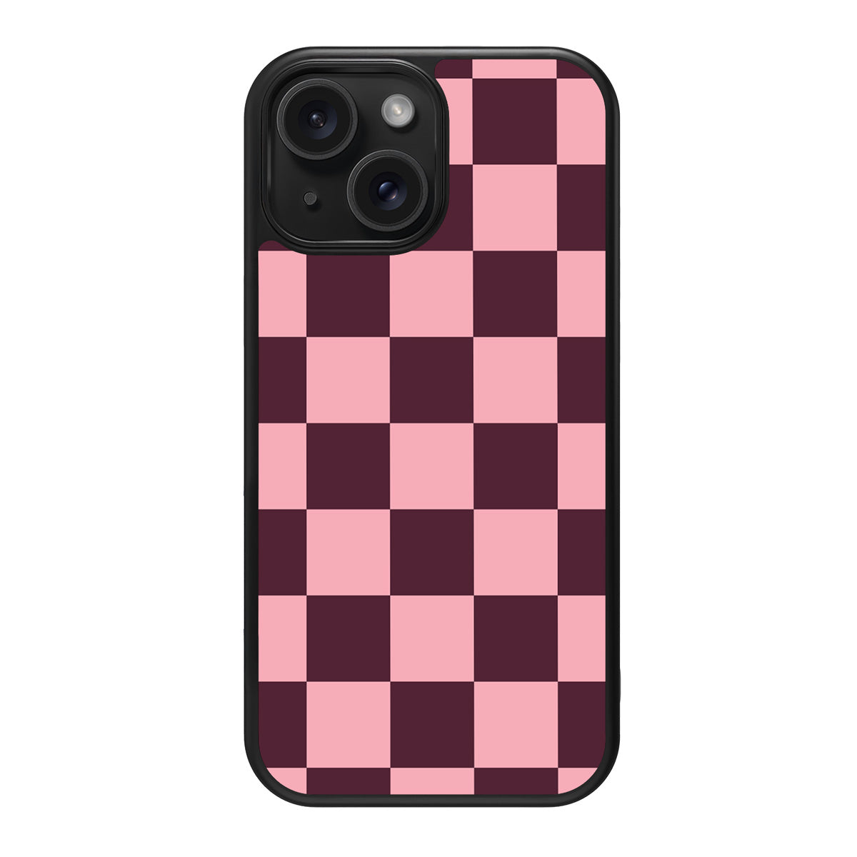 Claret Tile design back view – iPhone 15 Plus case
