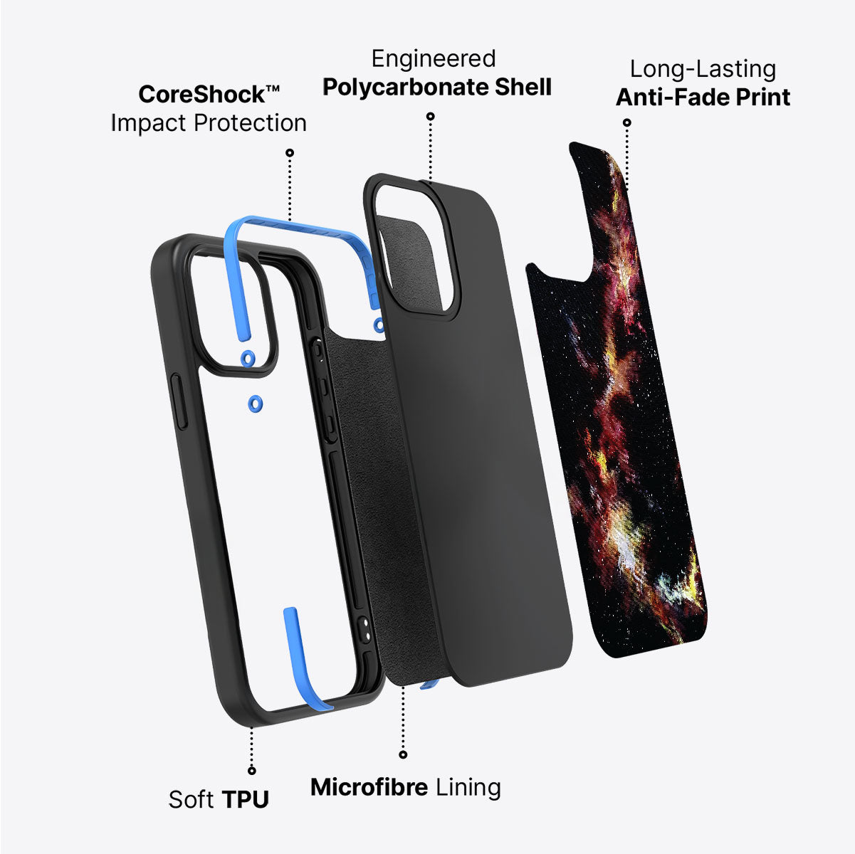 Cosmic Flare - iPhone 15 Plus Case #case type_core (non magsafe)