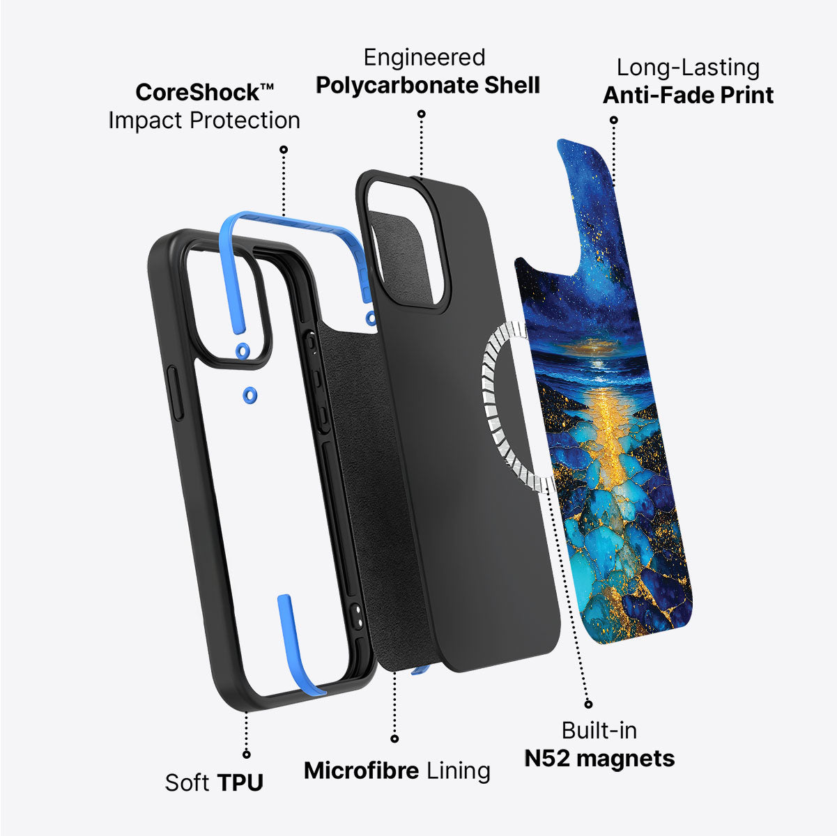 Ocean Designer iPhone 15 Plus Case – Cosmic Seascape | MagSafe