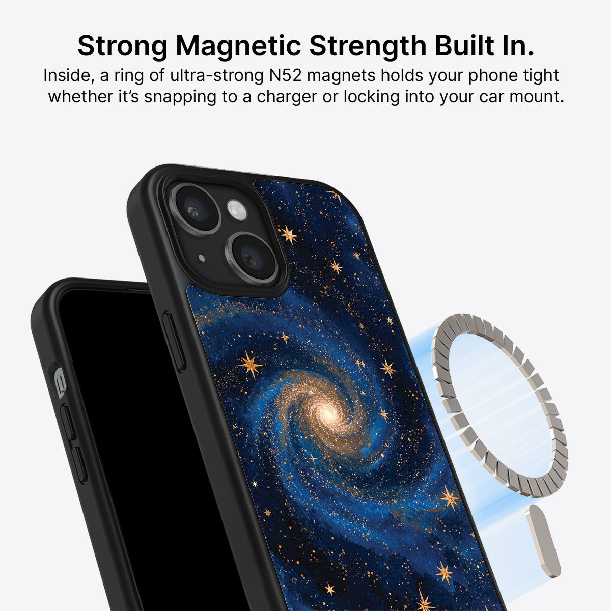 Galaxy Designer iPhone 15 Plus Case – Cosmic Tide | MagSafe