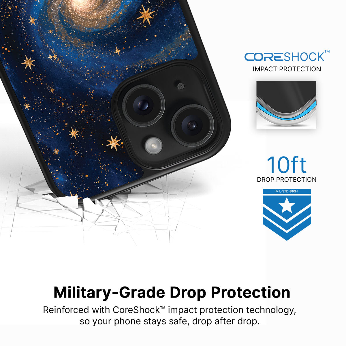 Galaxy Designer iPhone 15 Plus Case – Cosmic Tide | MagSafe