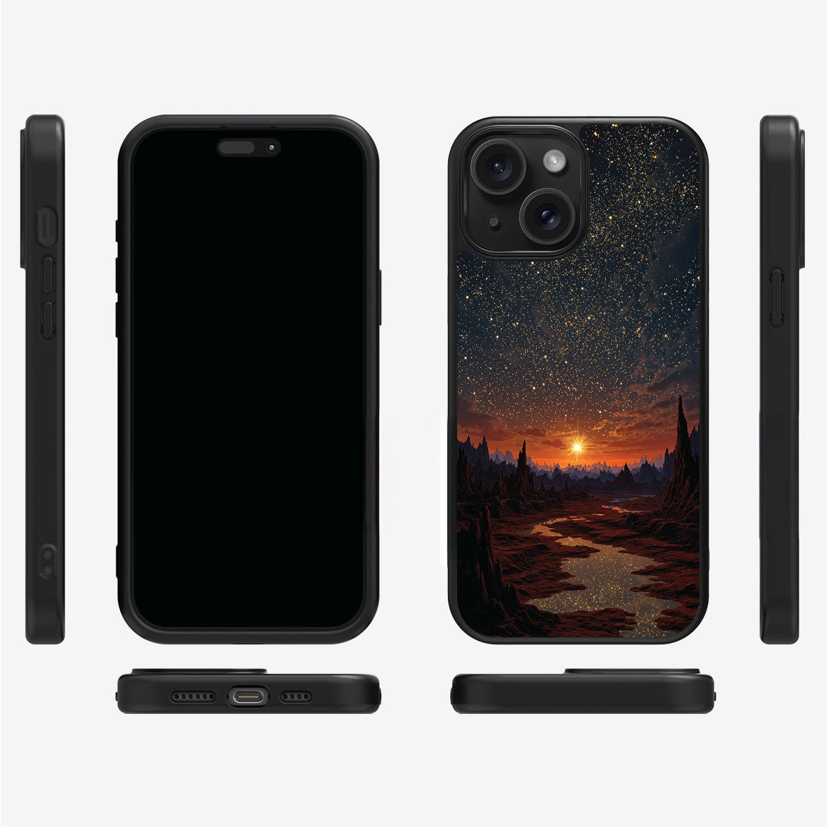 Orange Sunset Designer iPhone 15 Plus Case – Desert Dusk | MagSafe