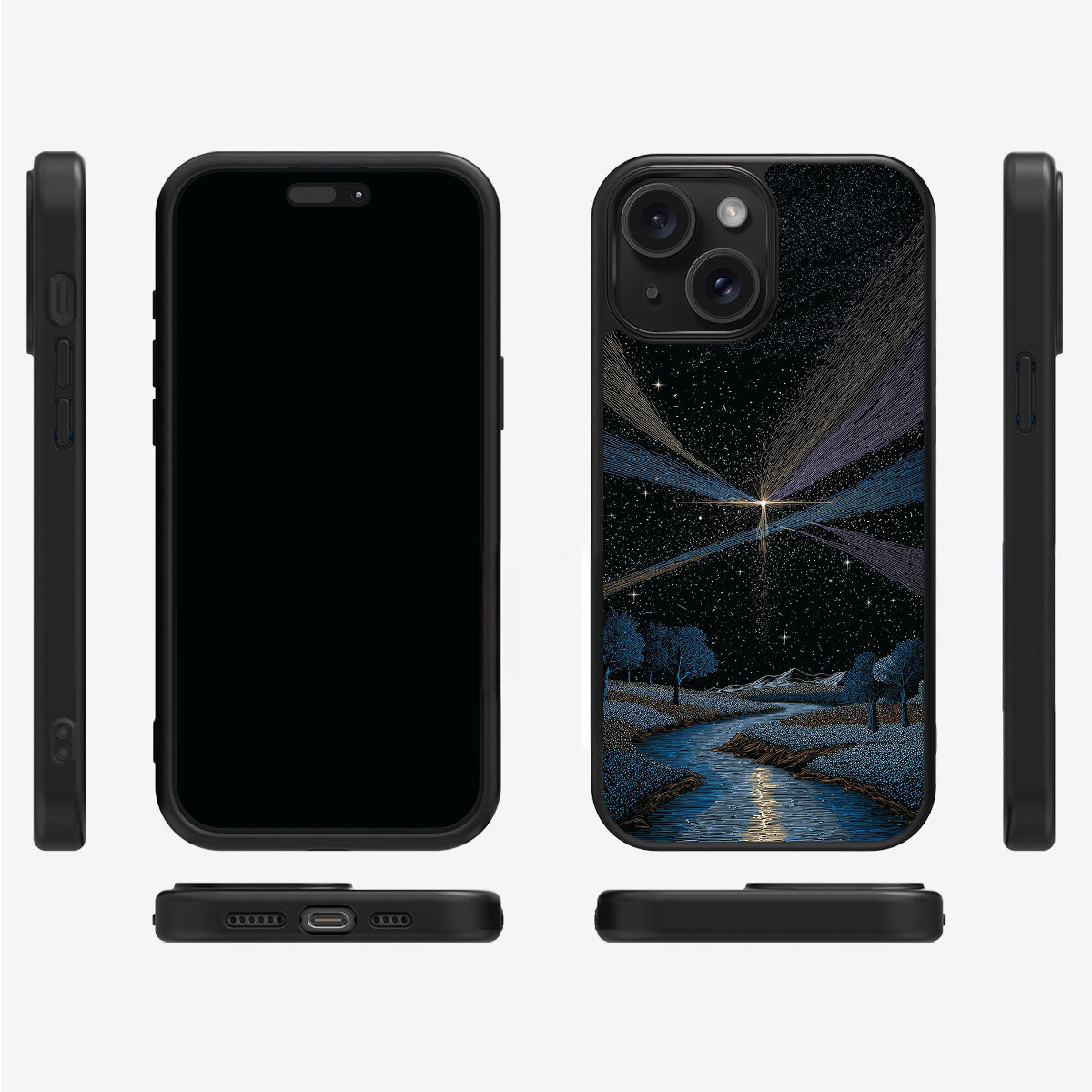 Celestial Designer iPhone 15 Plus Case – Falling Star | MagSafe