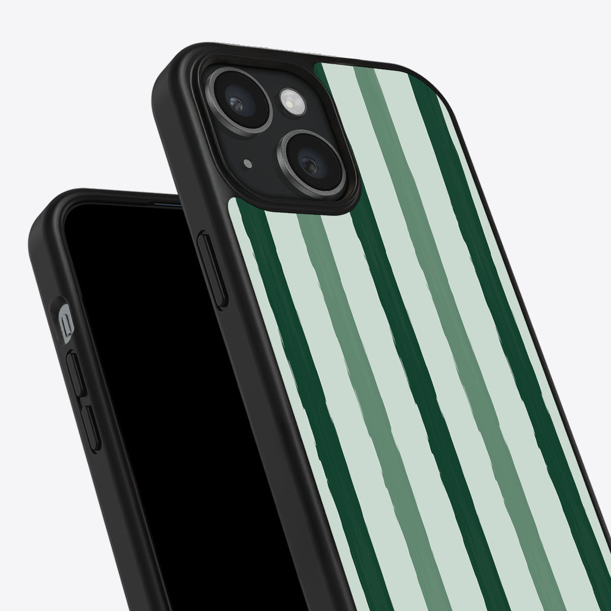 Green Watercolor Stripes - iPhone 15 Plus Case #case type_core (non magsafe)