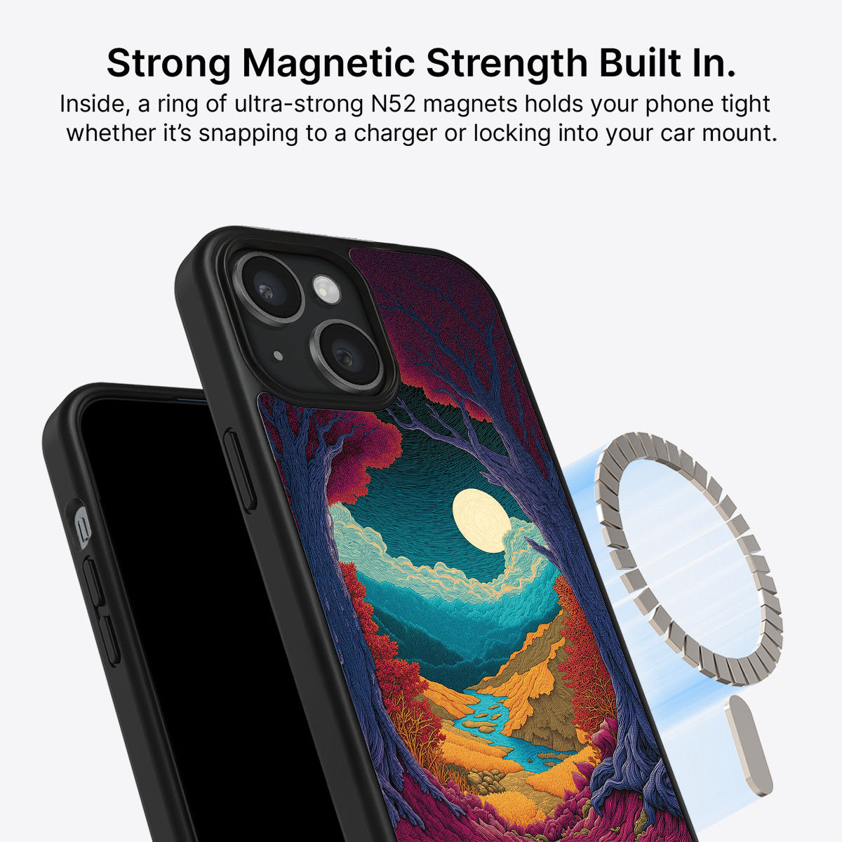 Celestial Designer iPhone 15 Plus Case – Harvest Moon | MagSafe