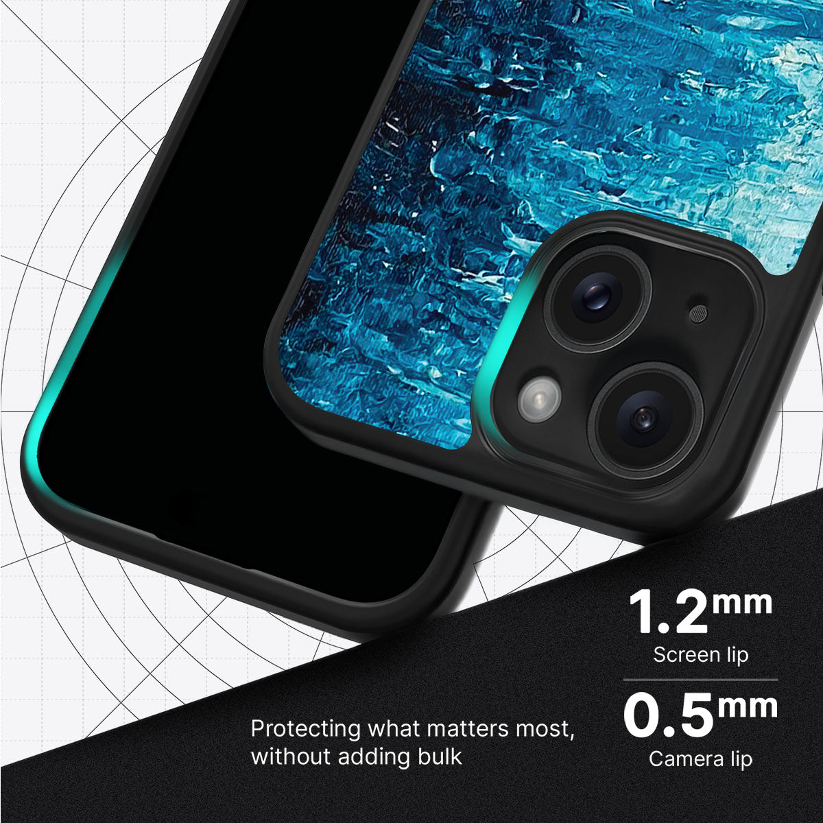 Indigo Impasto - iPhone 15 Plus Case #case type_core (magsafe), #case type_core (non magsafe)