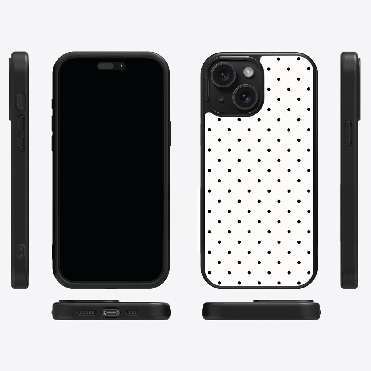 Ivory Sprinkle iPhone 15 Plus case cover – multi-angle view