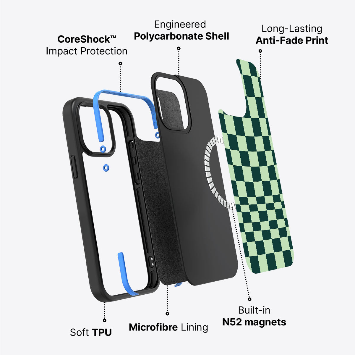 Mint Matrix - iPhone 15 Plus Case