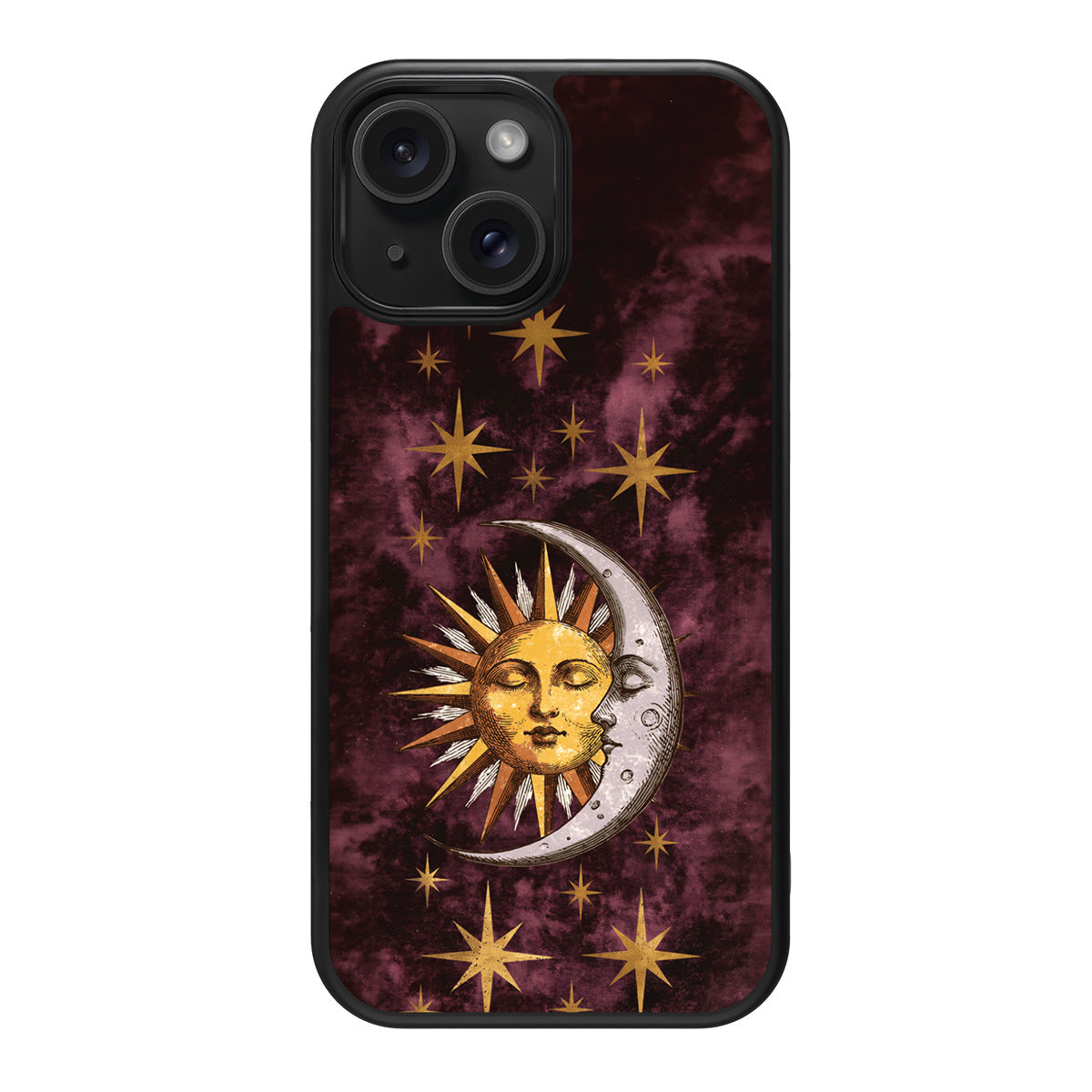 Sun and Moon design back view – iPhone 15 Plus case